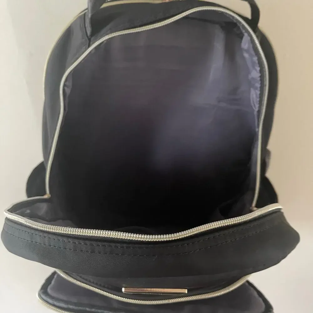 Modoker Black Quilted Womens Laptop Backpack 15.6 Inch USB Charging Bag Flaw